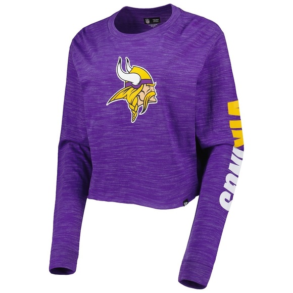 NFL Tops - Minnesota Vikings New Era Women's Crop Long Sleeve T-Shirt / Size: Medium